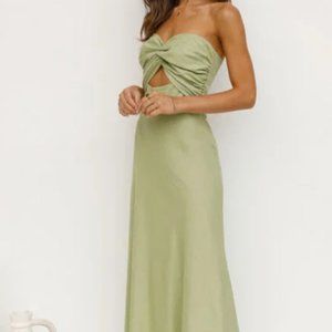 Green linen dress FINAL SALE***